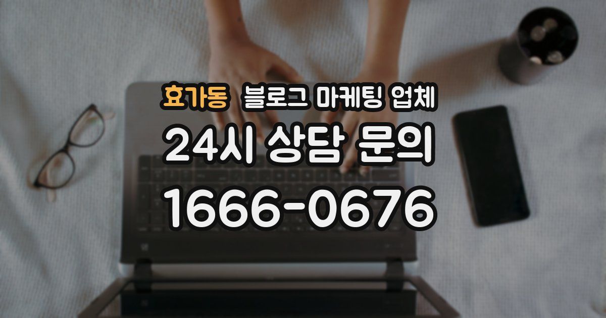 효가동 블로그 마케팅 업체