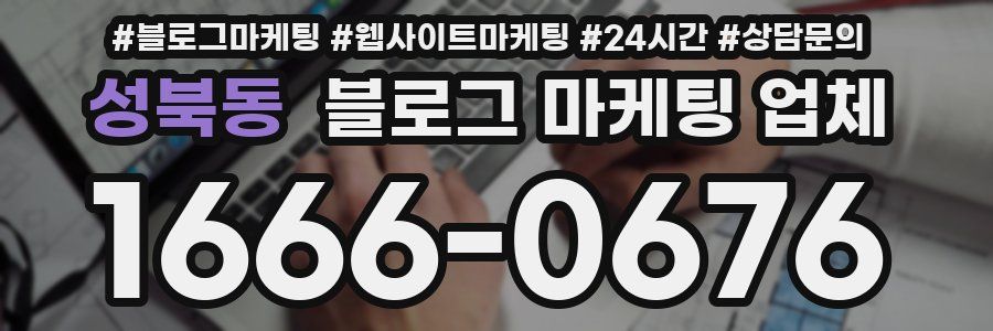 성북동 블로그 마케팅 업체