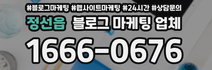 정선읍 블로그 마케팅 업체