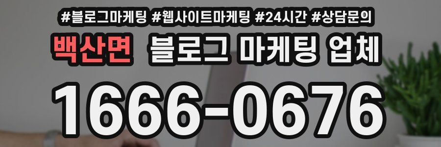 백산면 블로그 마케팅 업체