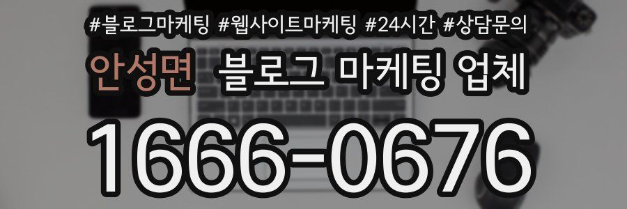 안성면 블로그 마케팅 업체