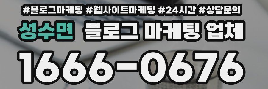 성수면 블로그 마케팅 업체