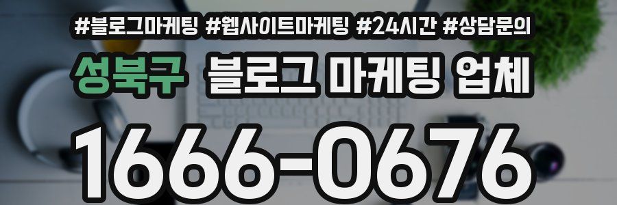 성북구 블로그 마케팅 업체