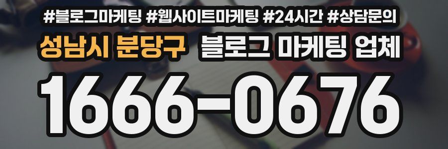 성남시 분당구 블로그 마케팅 업체