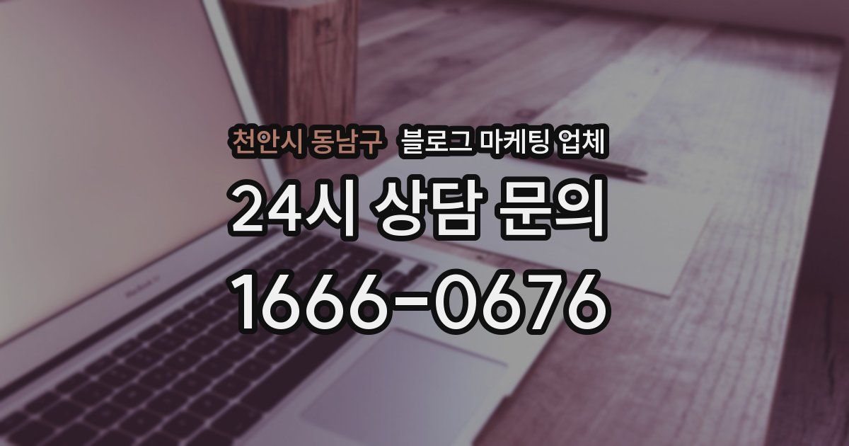천안시 동남구 블로그 마케팅 업체