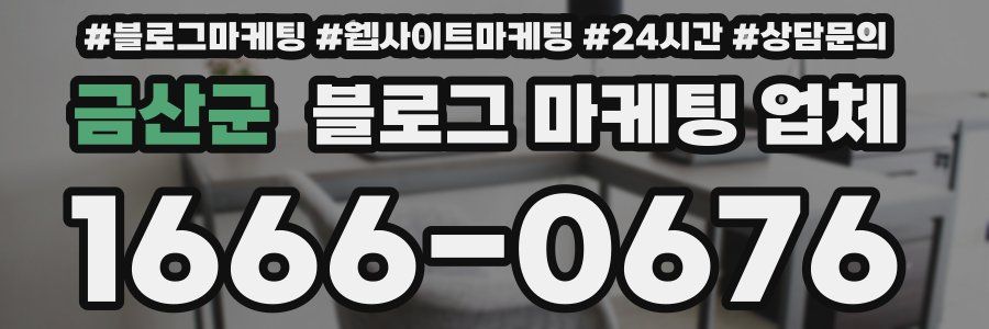 금산군 블로그 마케팅 업체
