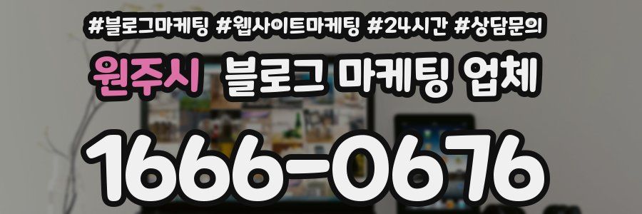원주시 블로그 마케팅 업체