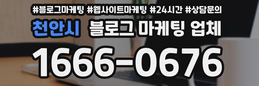 천안시 블로그 마케팅 업체