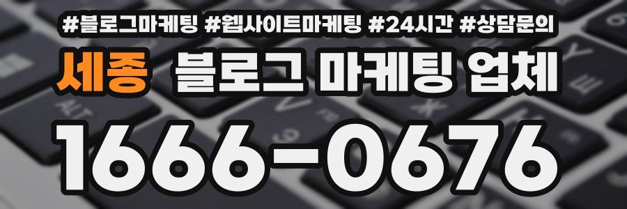 세종 블로그 마케팅 업체