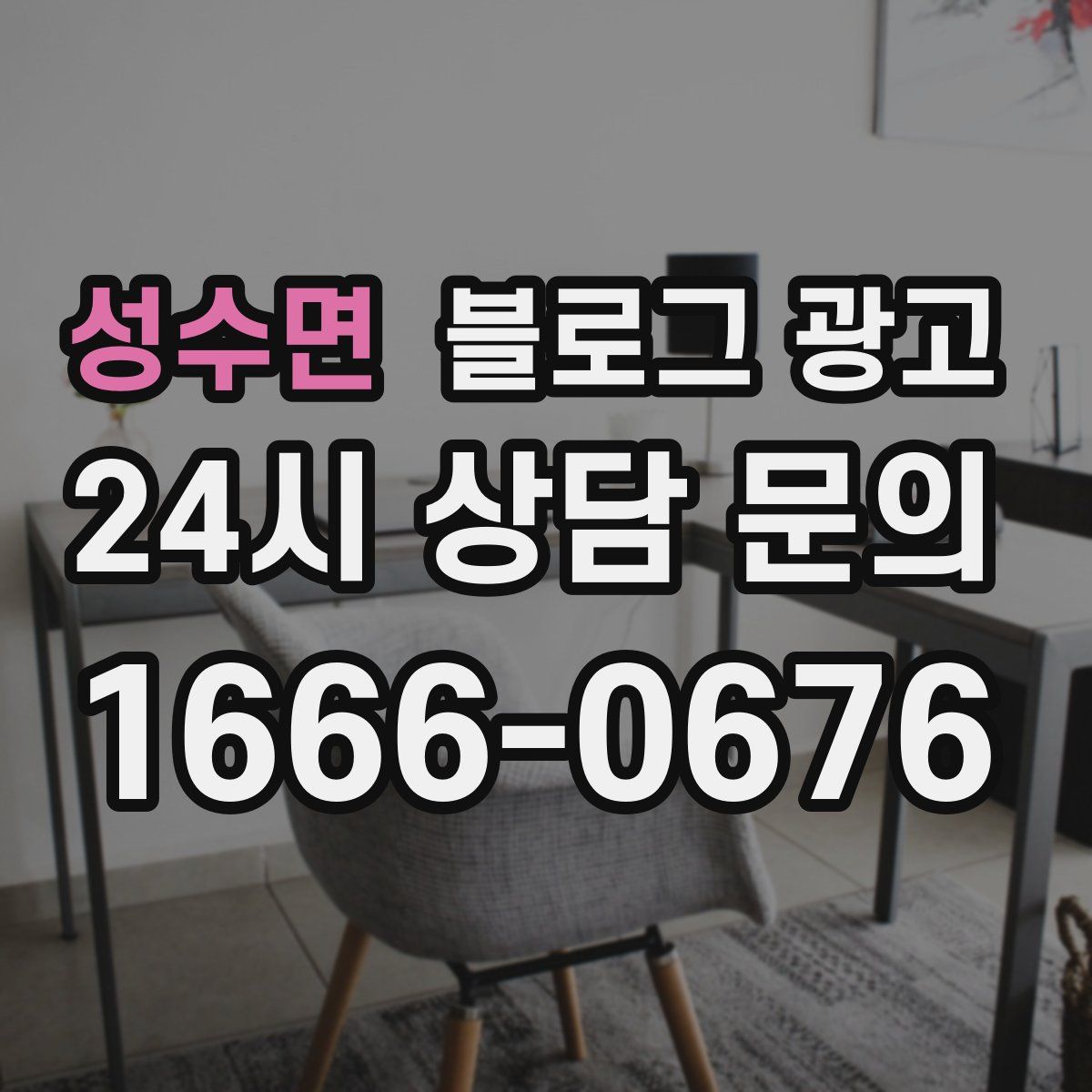 성수면 블로그 광고