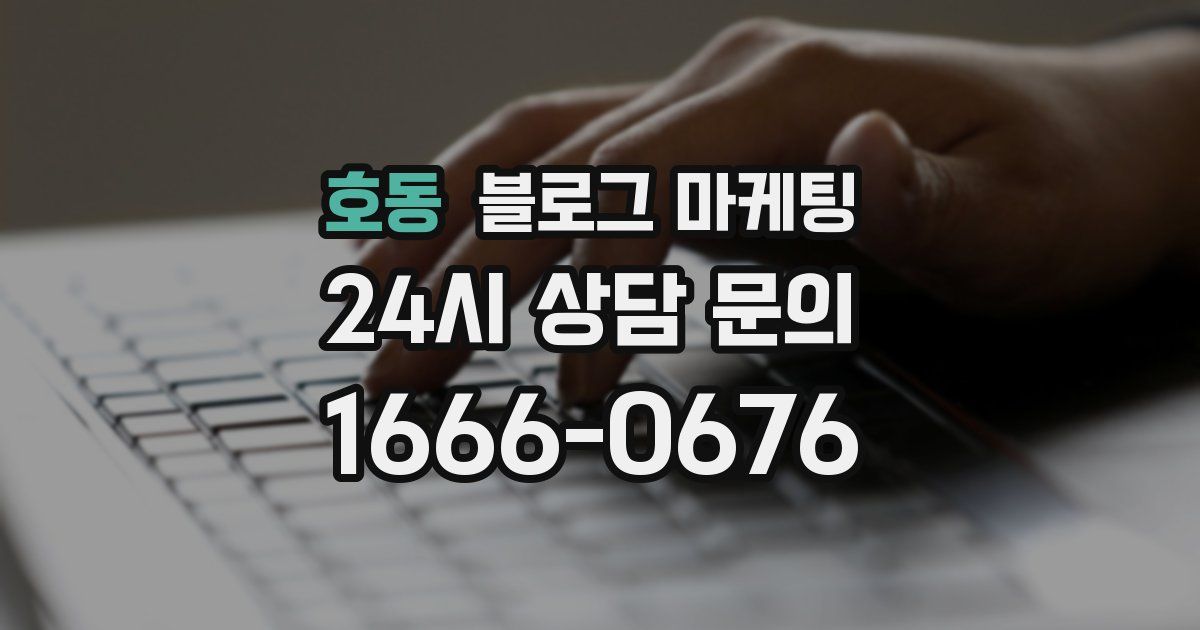 호동 블로그 마케팅