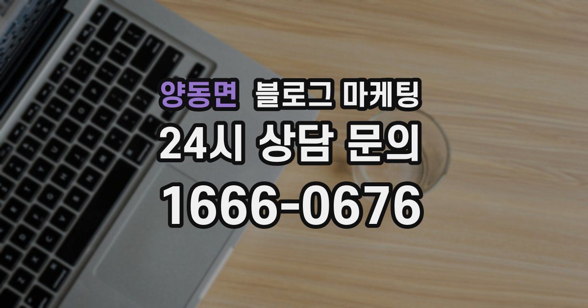 양동면 블로그 마케팅