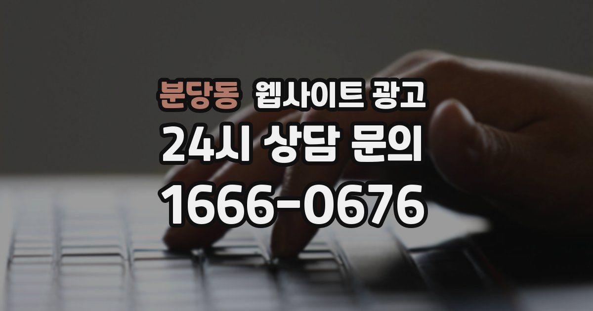 분당동 웹사이트 광고