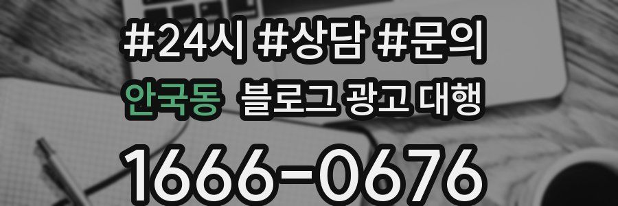 안국동 블로그 광고 대행