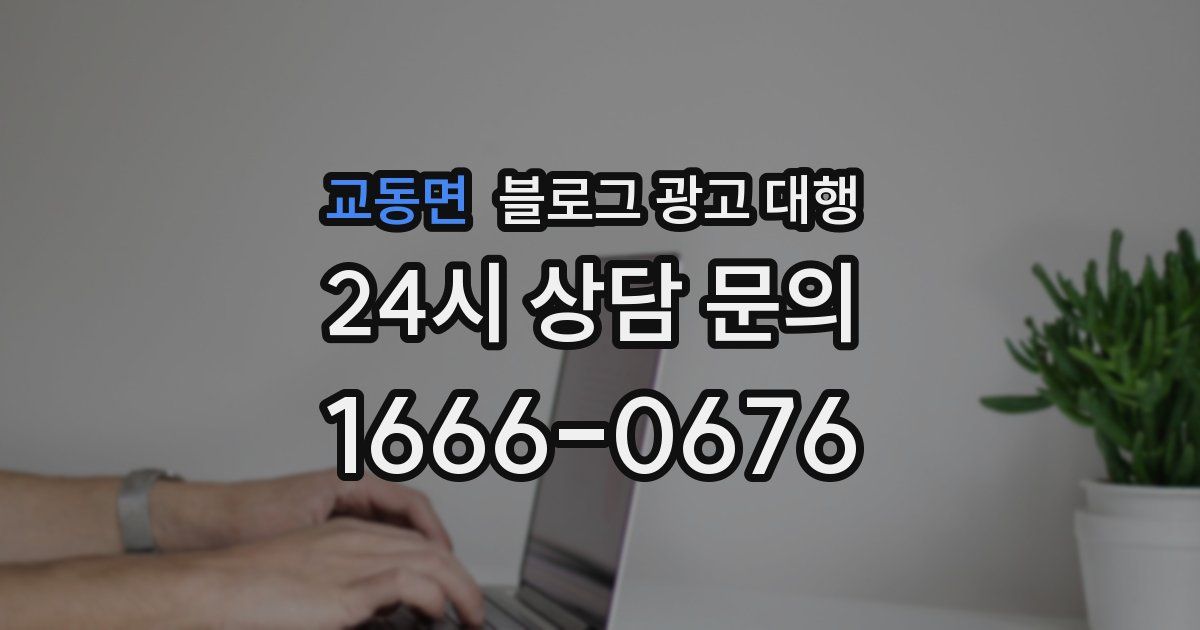 교동면 블로그 광고 대행