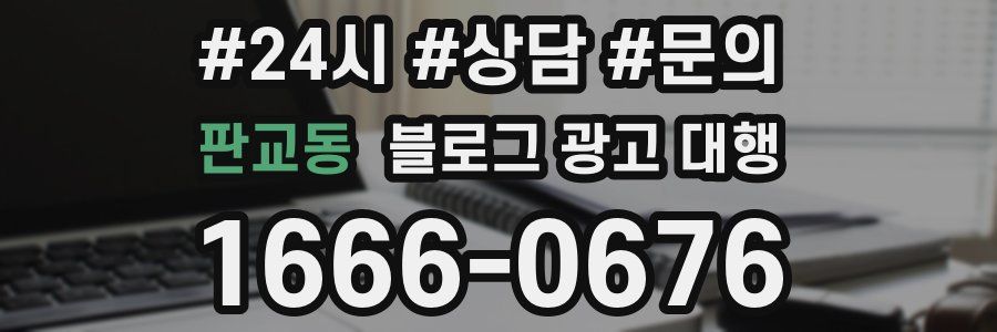 판교동 블로그 광고 대행