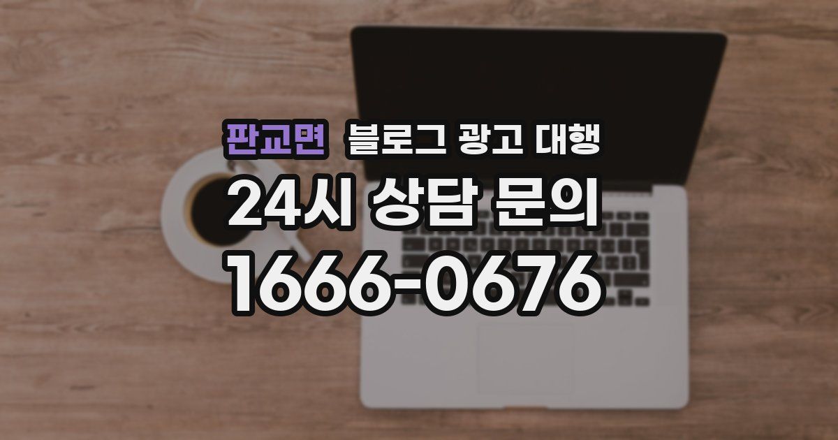 판교면 블로그 광고 대행
