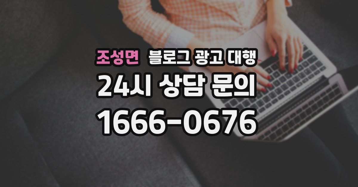 조성면 블로그 광고 대행