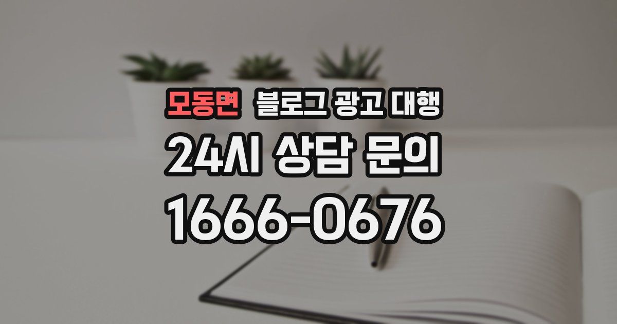 모동면 블로그 광고 대행
