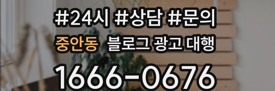 중안동 블로그 광고 대행