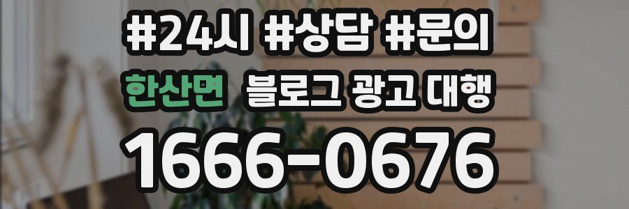 한산면 블로그 광고 대행