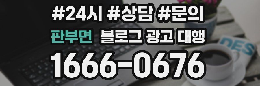 판부면 블로그 광고 대행