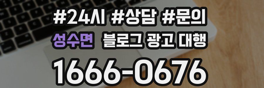 성수면 블로그 광고 대행