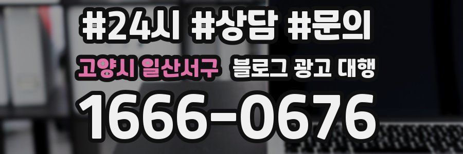 고양시 일산서구 블로그 광고 대행