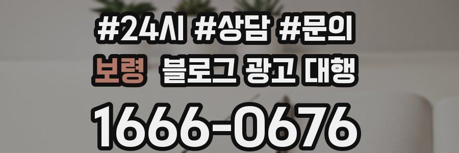 보령 블로그 광고 대행