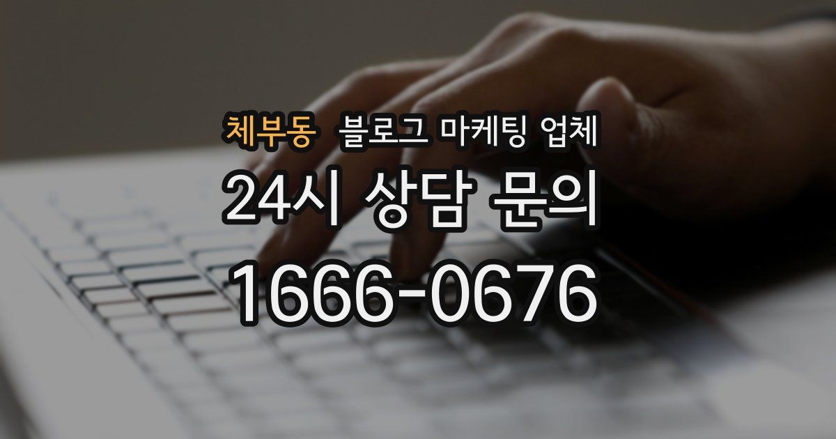 체부동 블로그 마케팅 업체