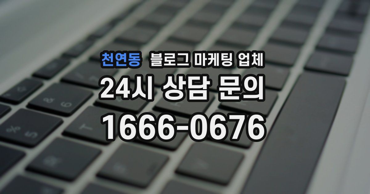 천연동 블로그 마케팅 업체