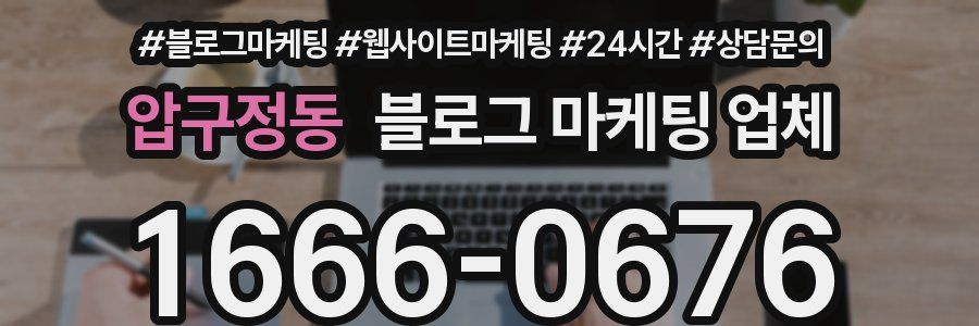 압구정동 블로그 마케팅 업체