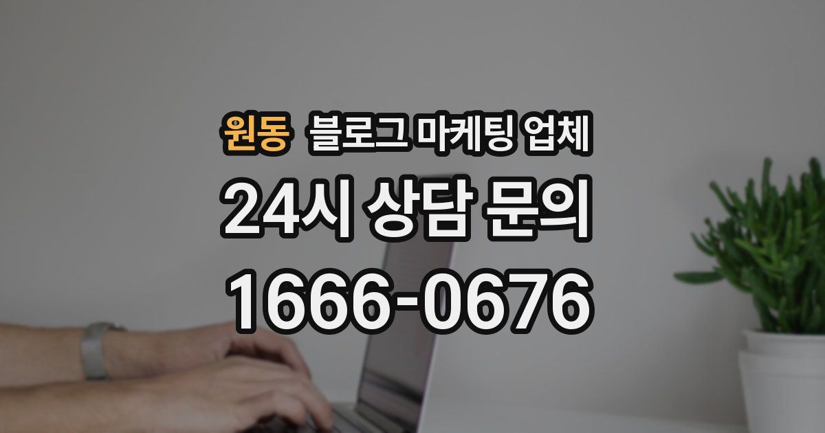 원동 블로그 마케팅 업체