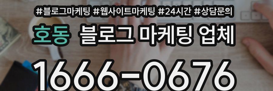 호동 블로그 마케팅 업체