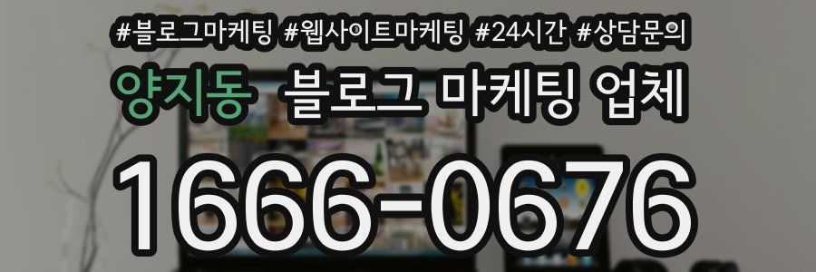 양지동 블로그 마케팅 업체
