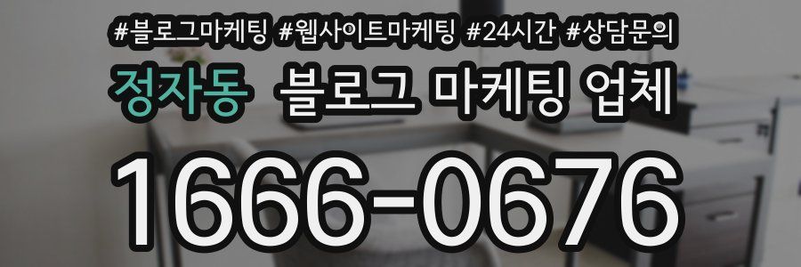 정자동 블로그 마케팅 업체