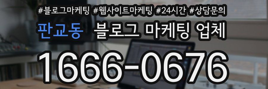 판교동 블로그 마케팅 업체