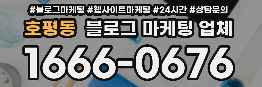호평동 블로그 마케팅 업체