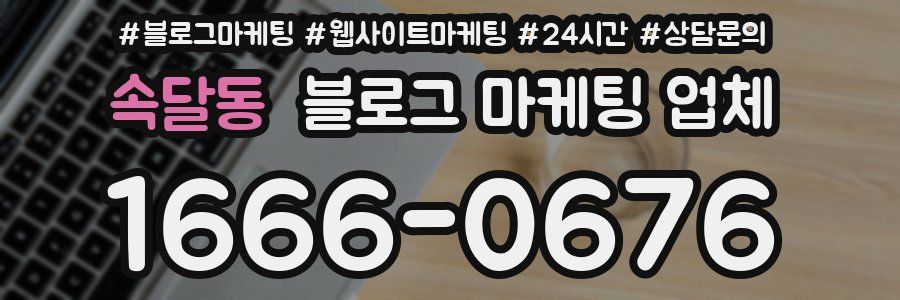 속달동 블로그 마케팅 업체