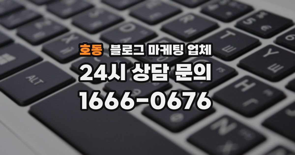 호동 블로그 마케팅 업체