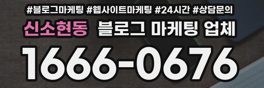 신소현동 블로그 마케팅 업체