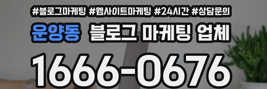 운양동 블로그 마케팅 업체