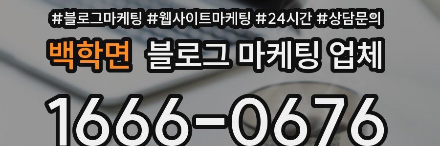 백학면 블로그 마케팅 업체