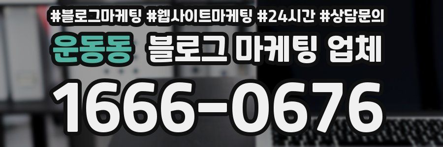 운동동 블로그 마케팅 업체