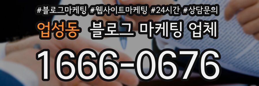 업성동 블로그 마케팅 업체