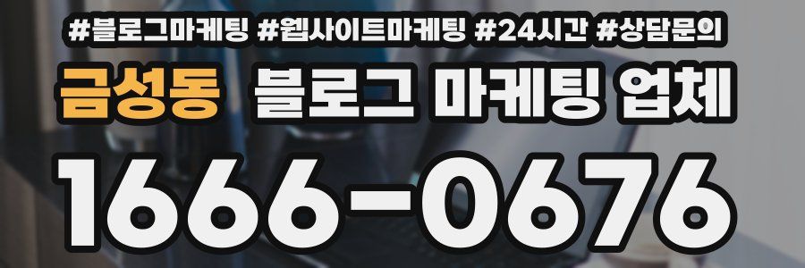 금성동 블로그 마케팅 업체