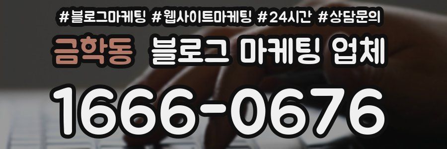 금학동 블로그 마케팅 업체