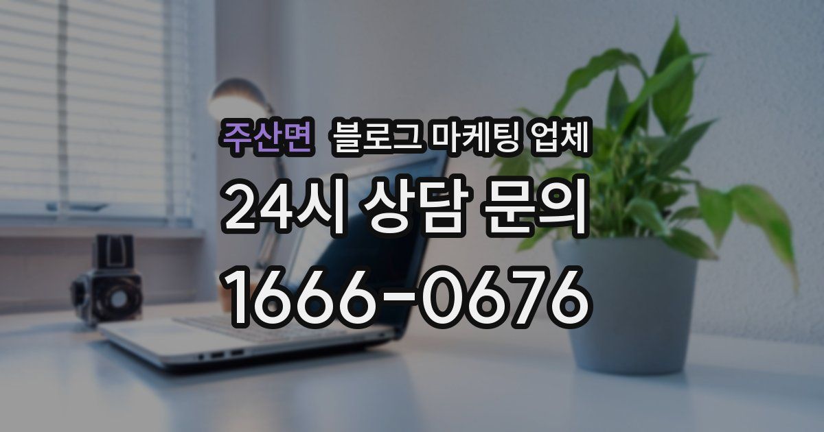 주산면 블로그 마케팅 업체