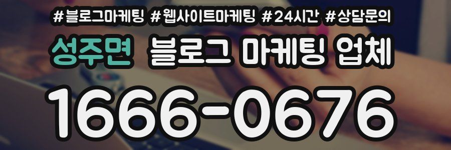성주면 블로그 마케팅 업체