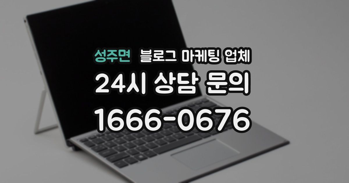 성주면 블로그 마케팅 업체